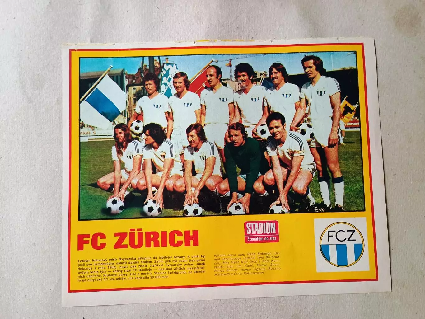 Плакат из журнала Стадион- Zurich 4