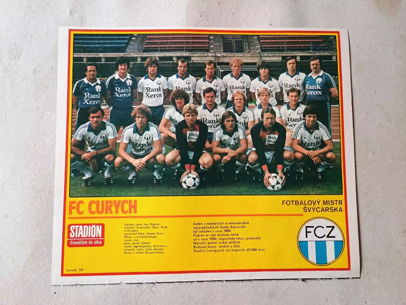 Плакат из журнала Стадион- Zurich 9