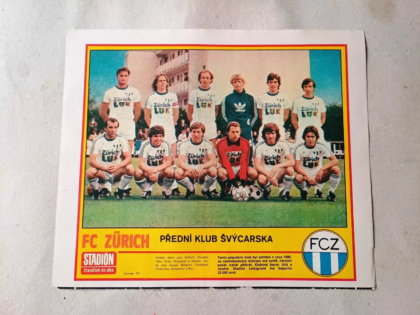 Плакат из журнала Стадион- Zurich 10