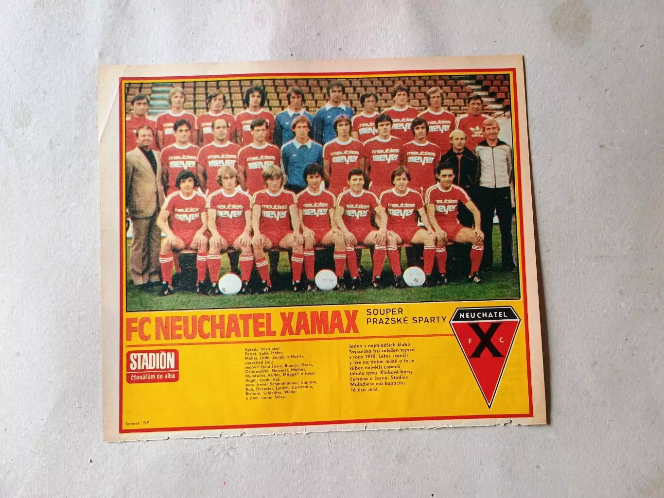 Плакат из журнала Стадион- Neuchatel 2