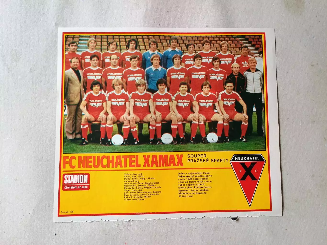 Плакат из журнала Стадион- Neuchatel 3
