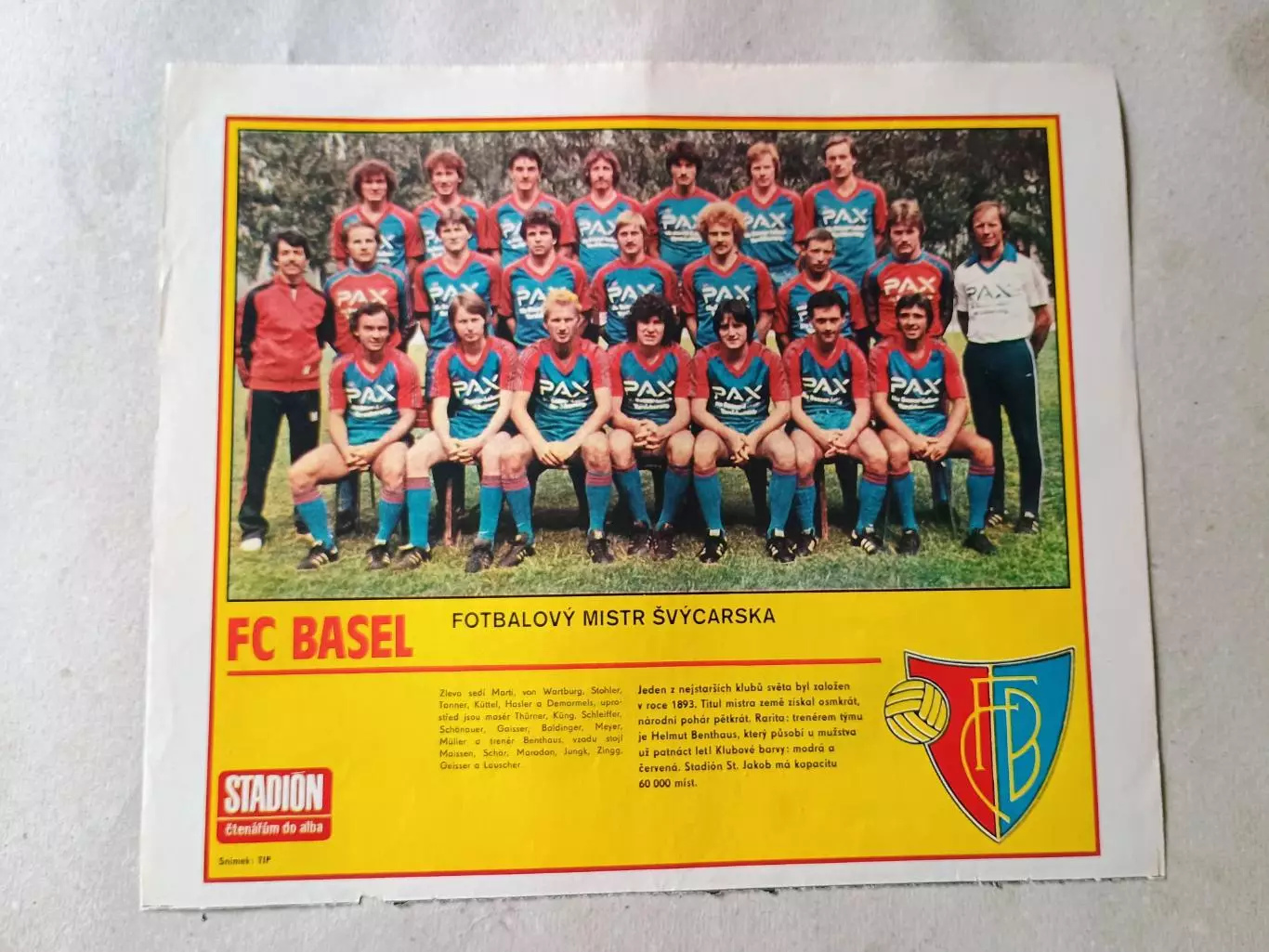 Плакат из журнала Стадион- Basel 8