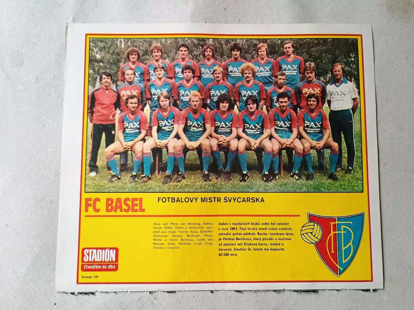 Плакат из журнала Стадион- Basel 9