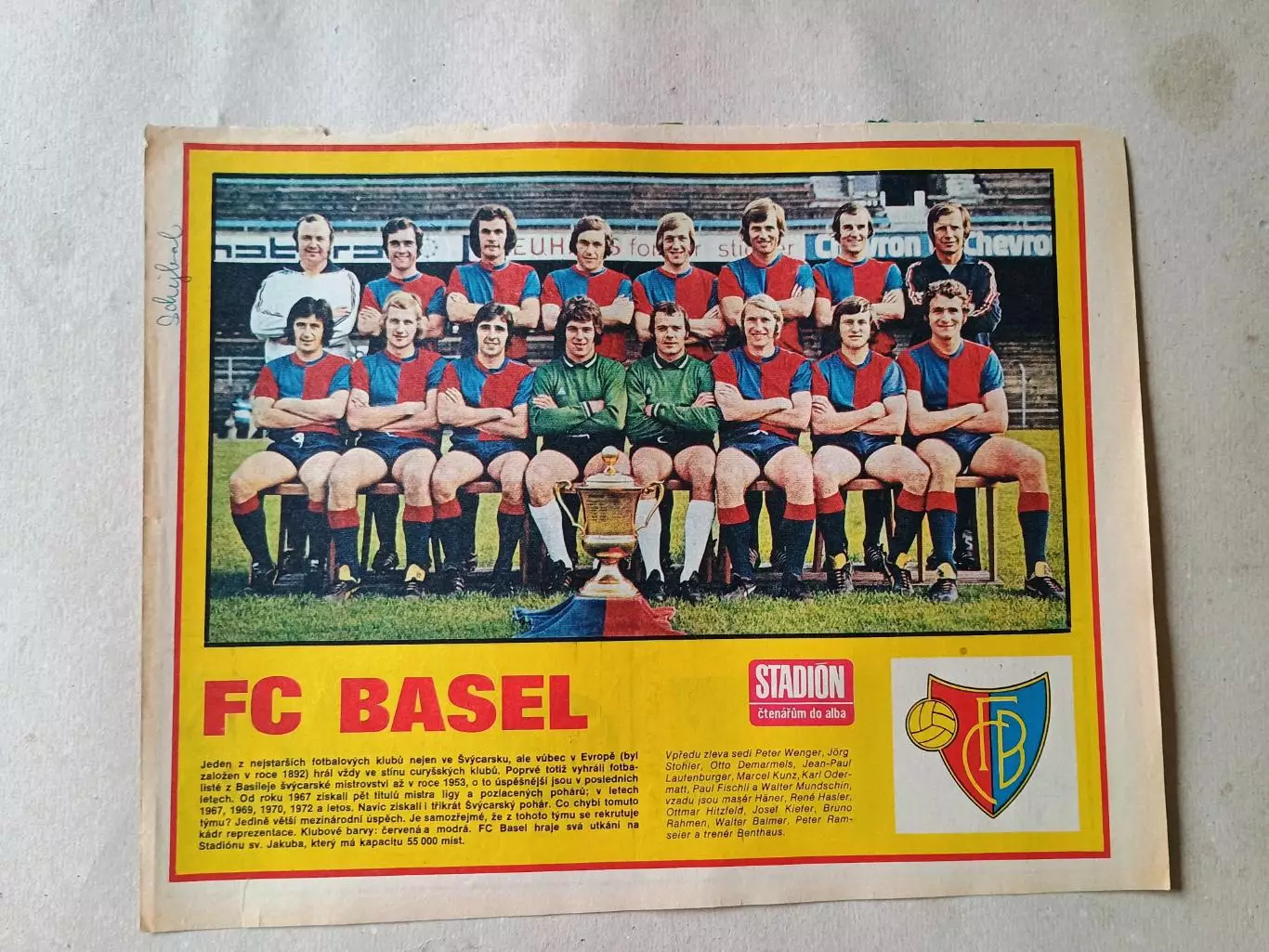 Плакат из журнала Стадион- Basel 11