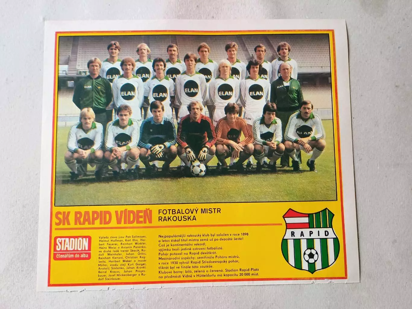 Плакат из журнала Стадион- Rapid 2