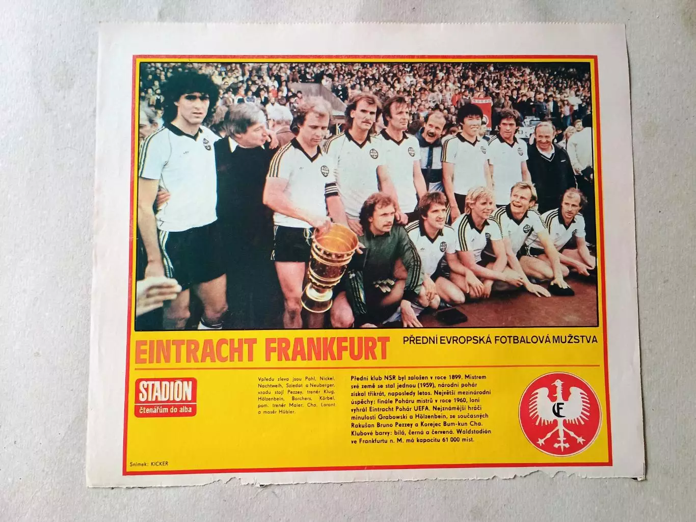 Плакат из журнала Стадион- Frankfurt