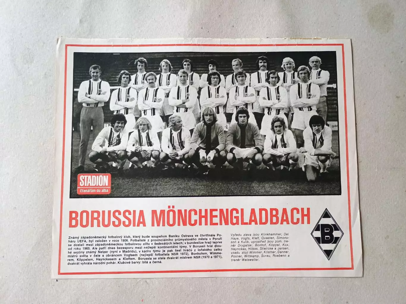 Плакат из журнала Стадион- Monchengladbach 3
