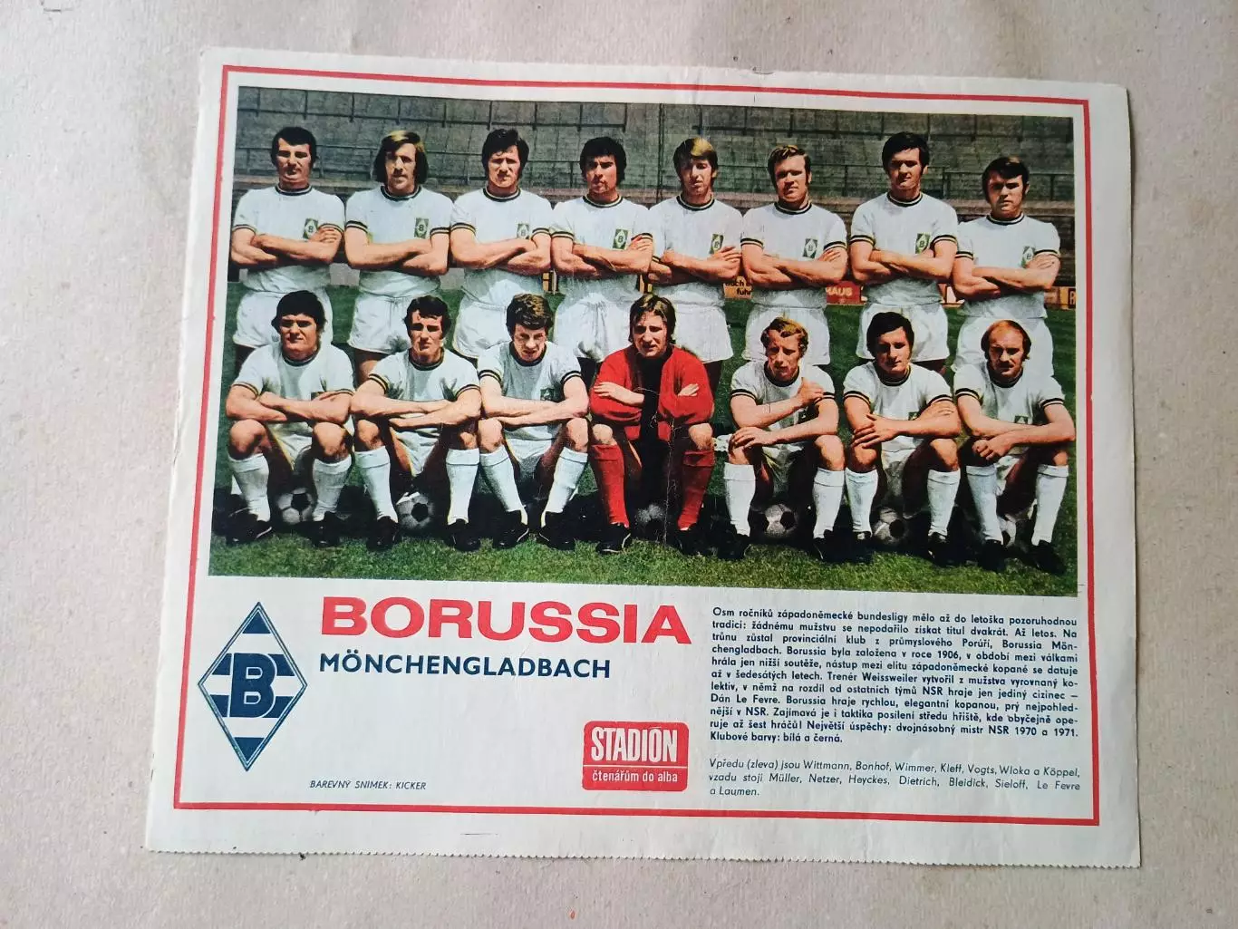 Плакат из журнала Стадион- Monchengladbach 7