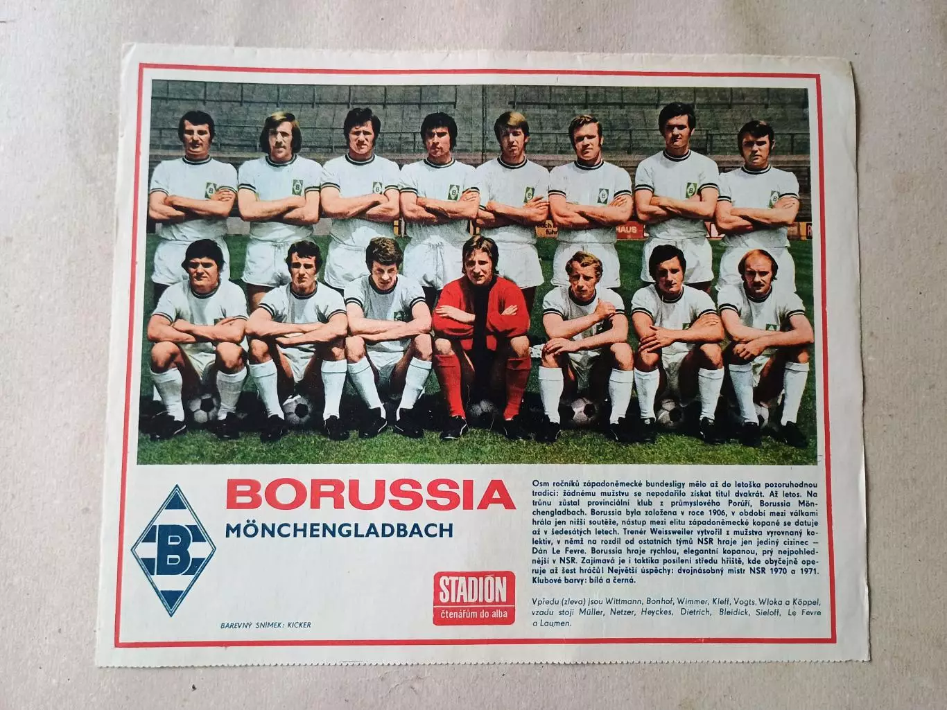 Плакат из журнала Стадион- Monchengladbach 8