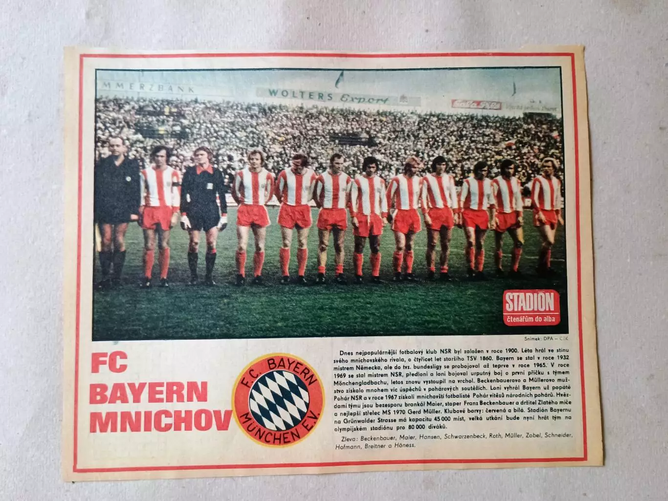 Плакат из журнала Стадион- Bayern 7