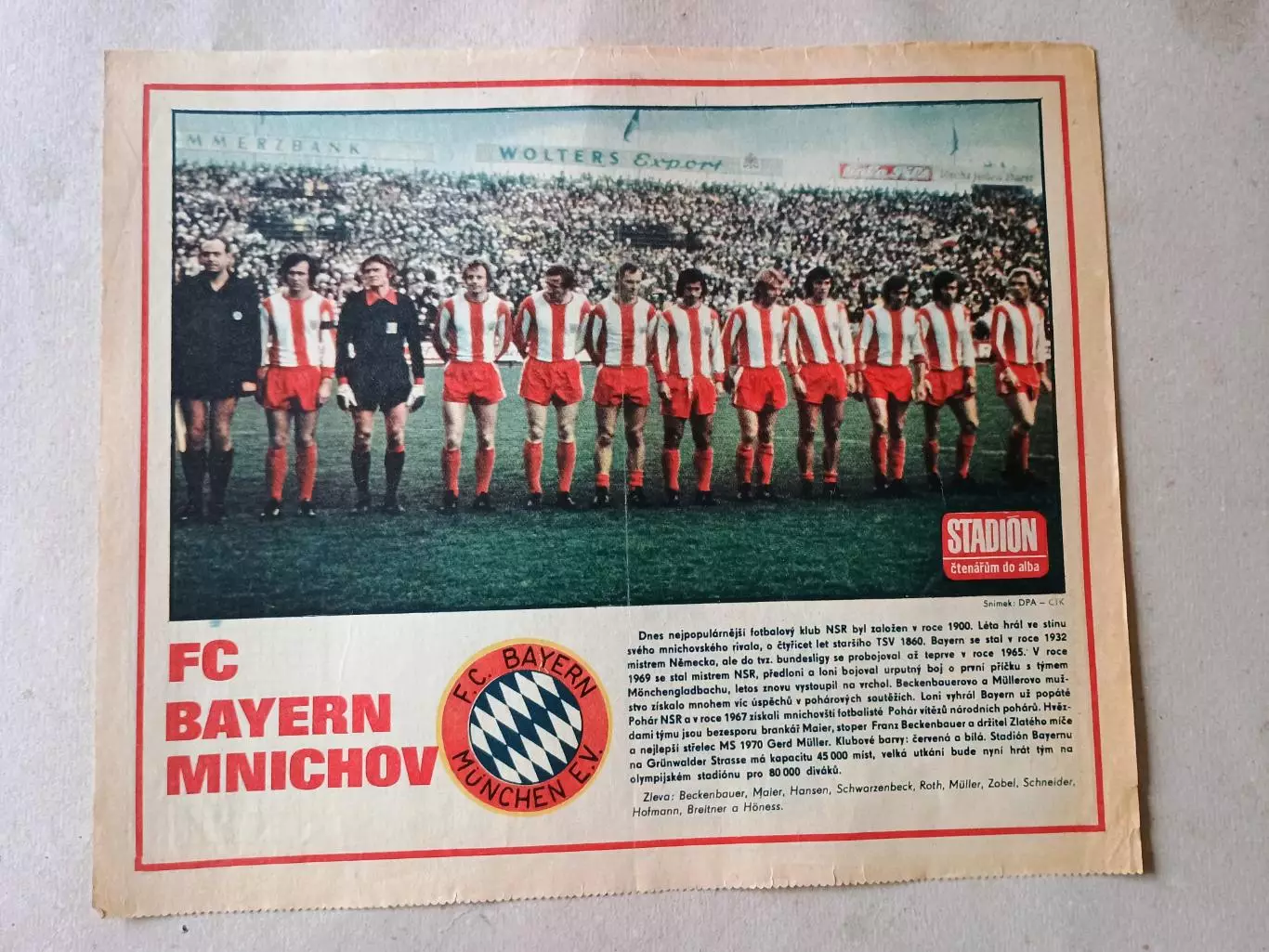 Плакат из журнала Стадион- Bayern 8