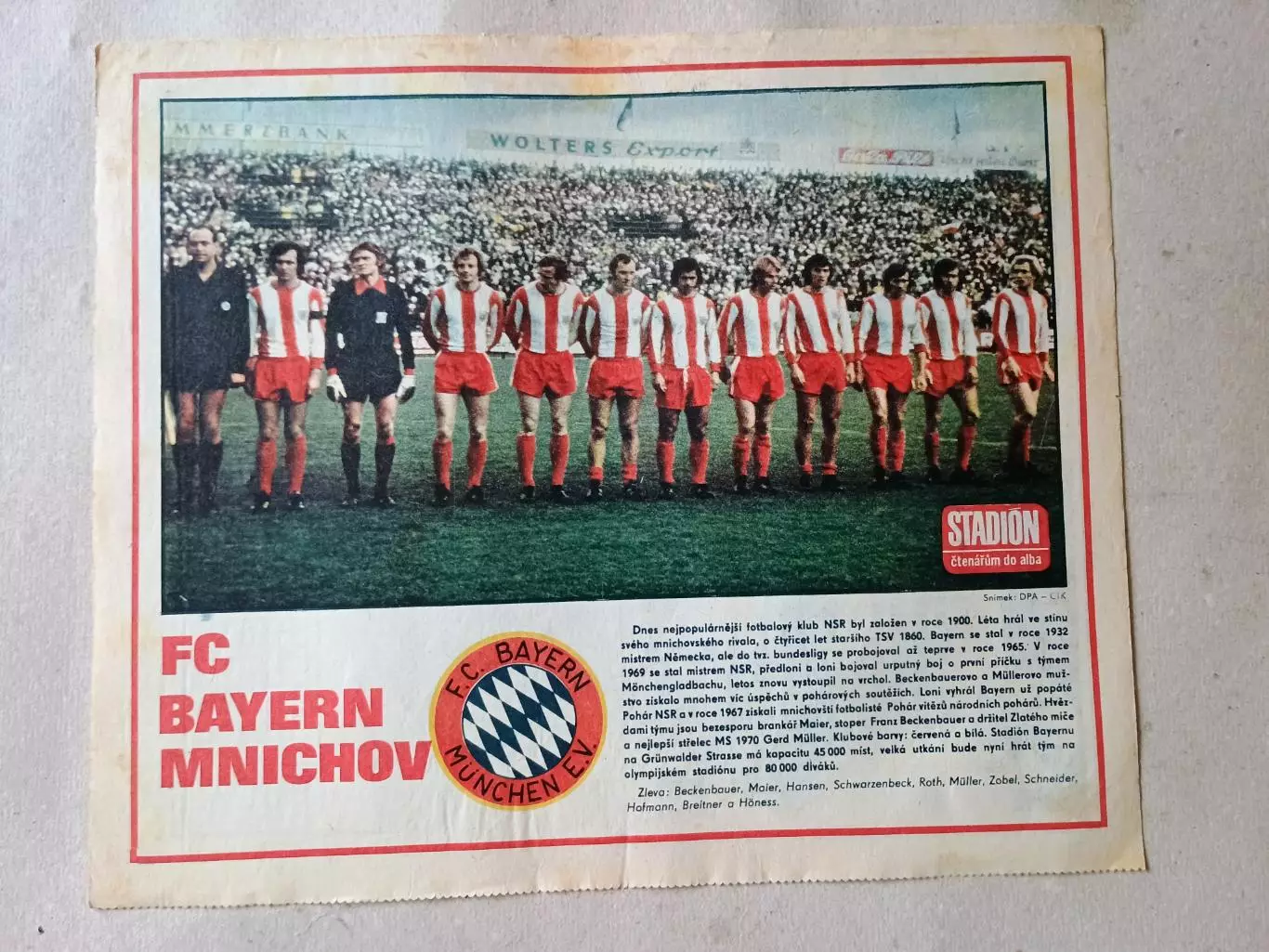 Плакат из журнала Стадион- Bayern 9