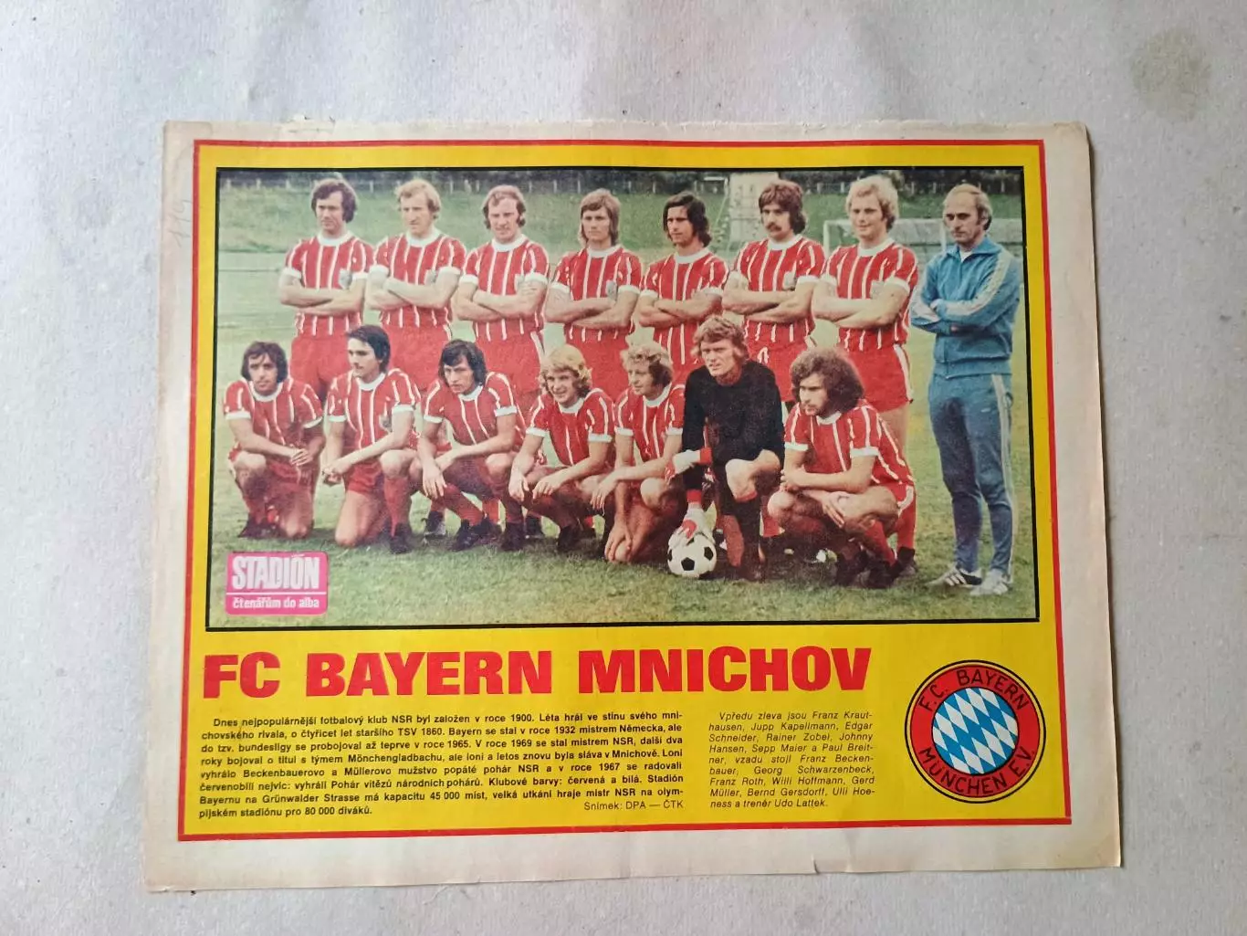 Плакат из журнала Стадион- Bayern 10