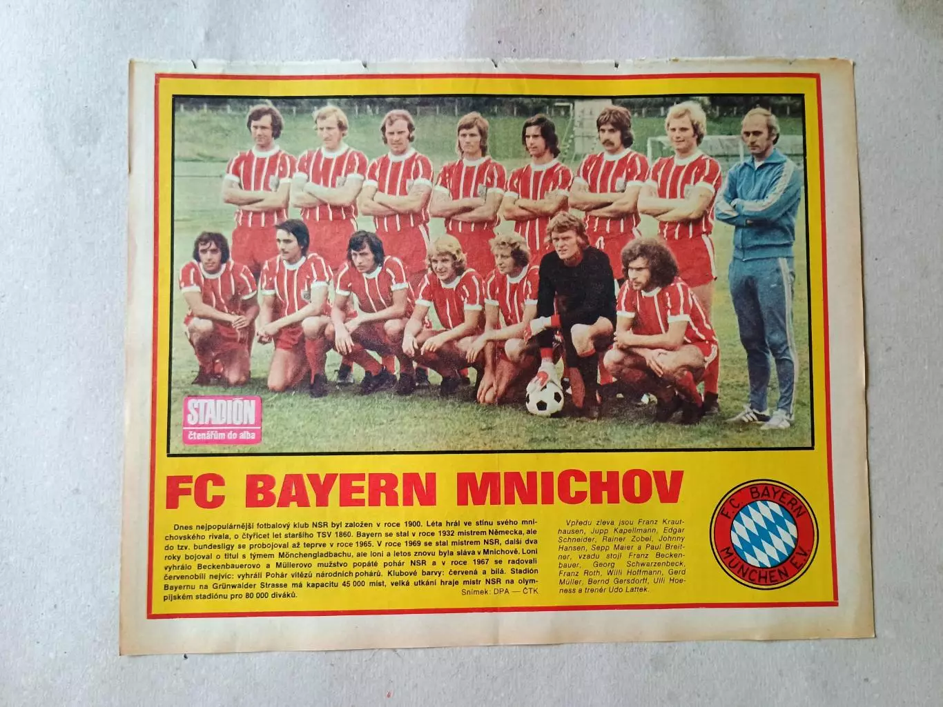 Плакат из журнала Стадион- Bayern 12