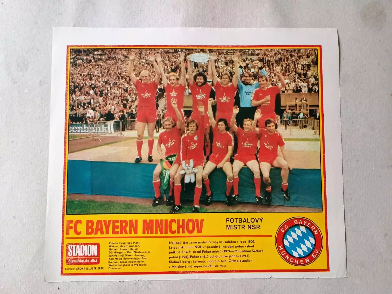Плакат из журнала Стадион- Bayern 17