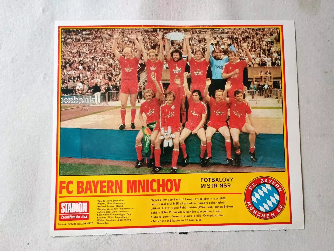 Плакат из журнала Стадион- Bayern 18