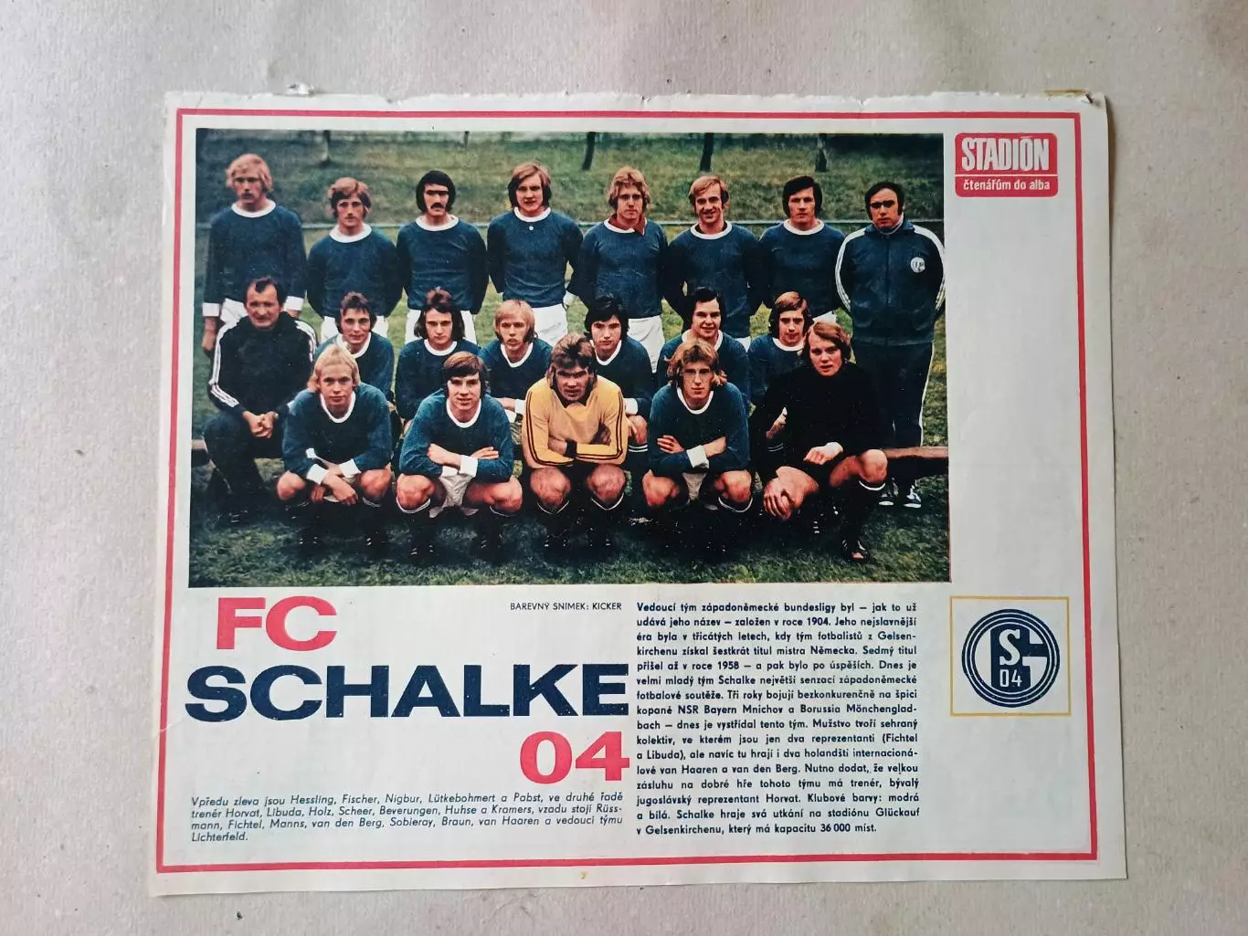 Плакат из журнала Стадион- Schalke