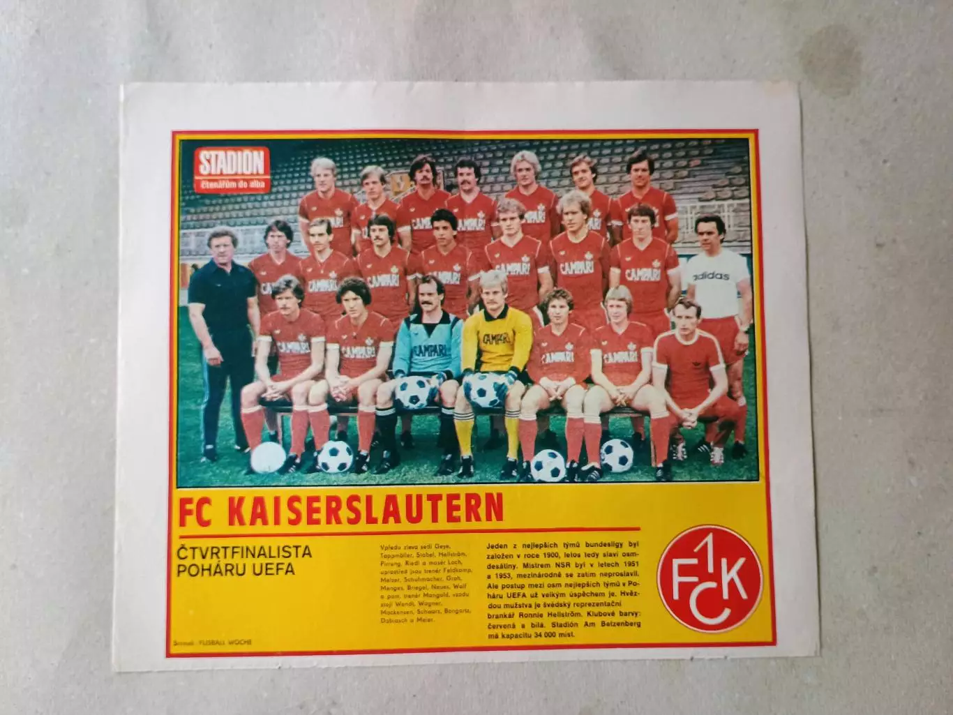 Плакат из журнала Стадион- Kaiserslautern