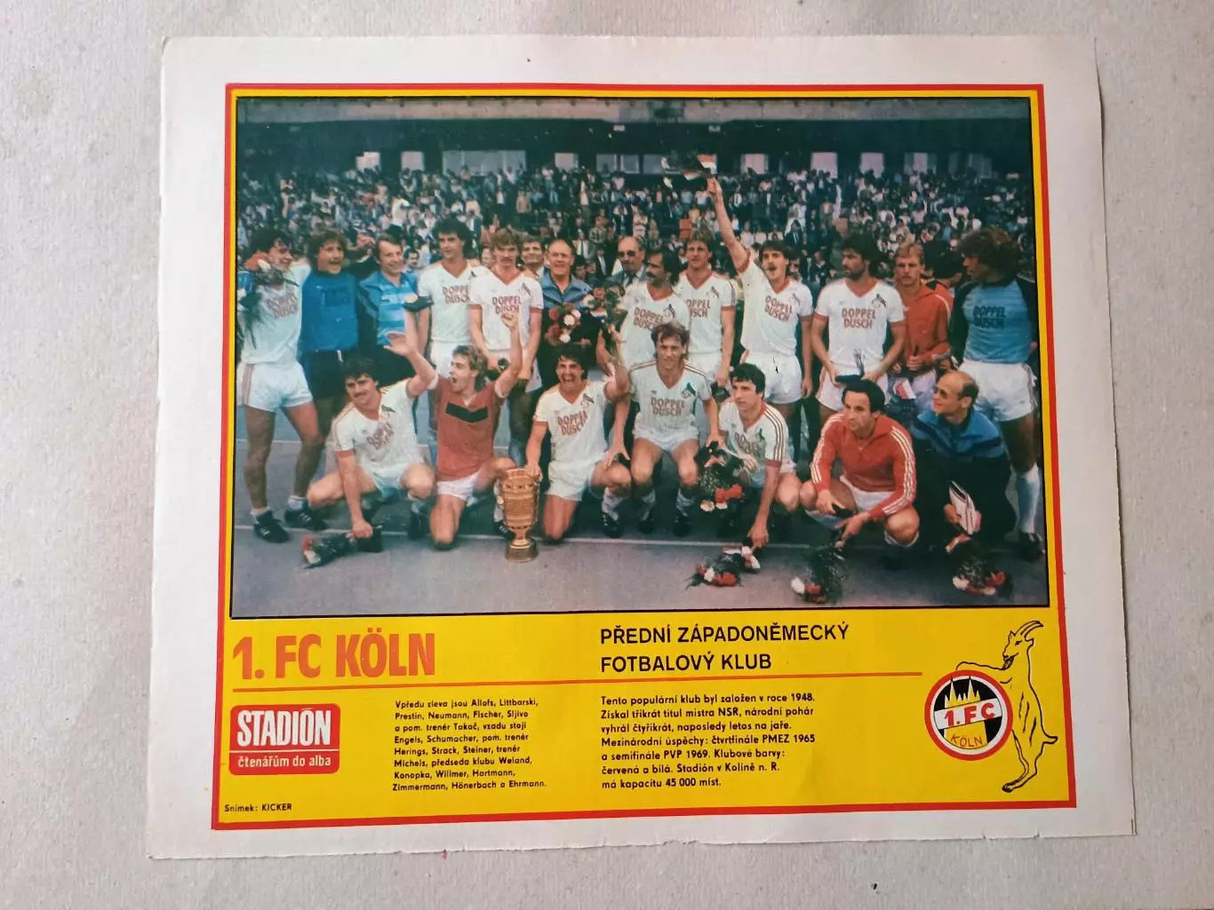 Плакат из журнала Стадион- Koln 4