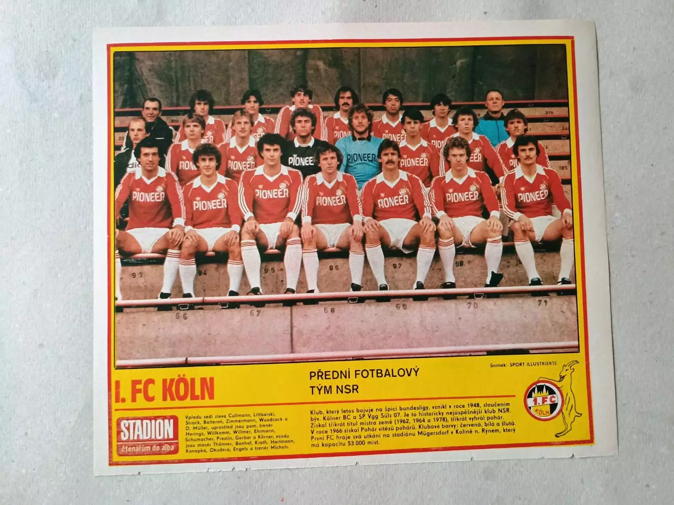 Плакат из журнала Стадион- Koln 7