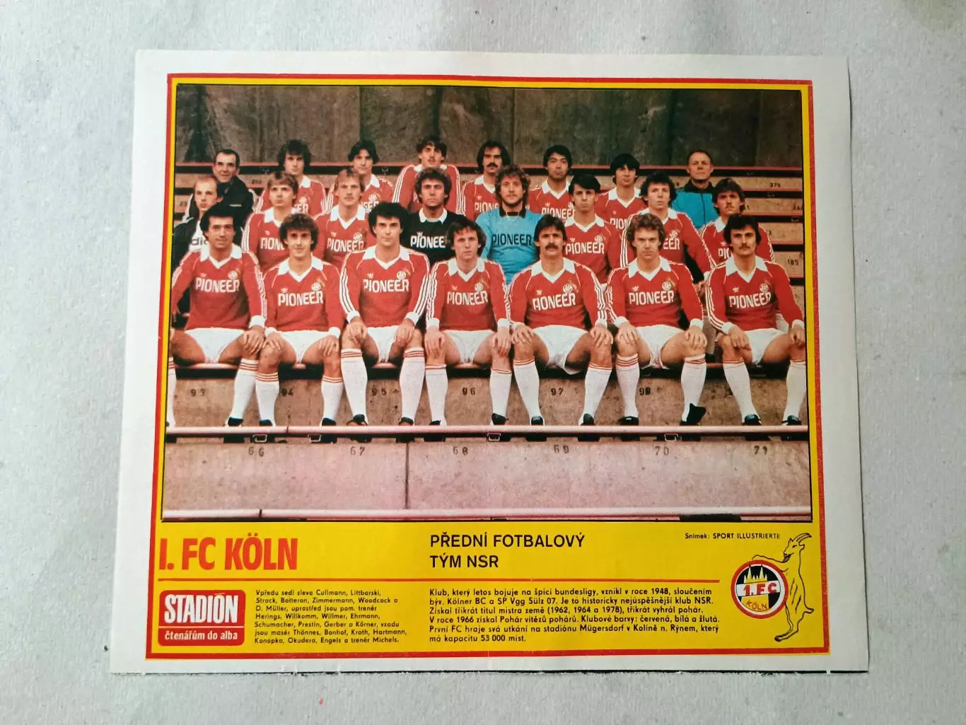 Плакат из журнала Стадион- Koln 9