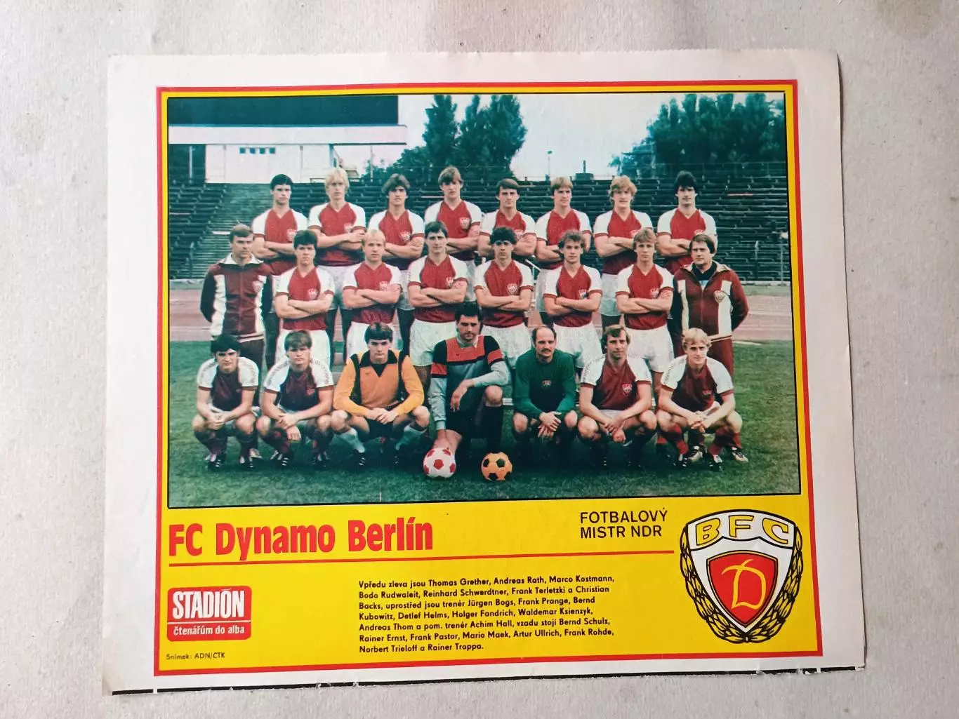 Плакат из журнала Стадион- Dynamo Berlin 10