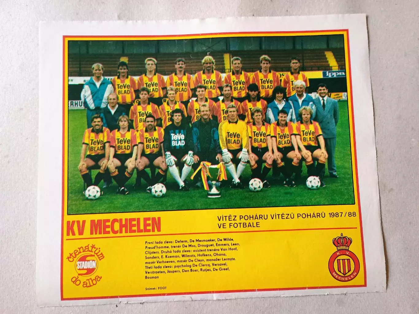 Плакат из журнала Стадион- Mechelen 2