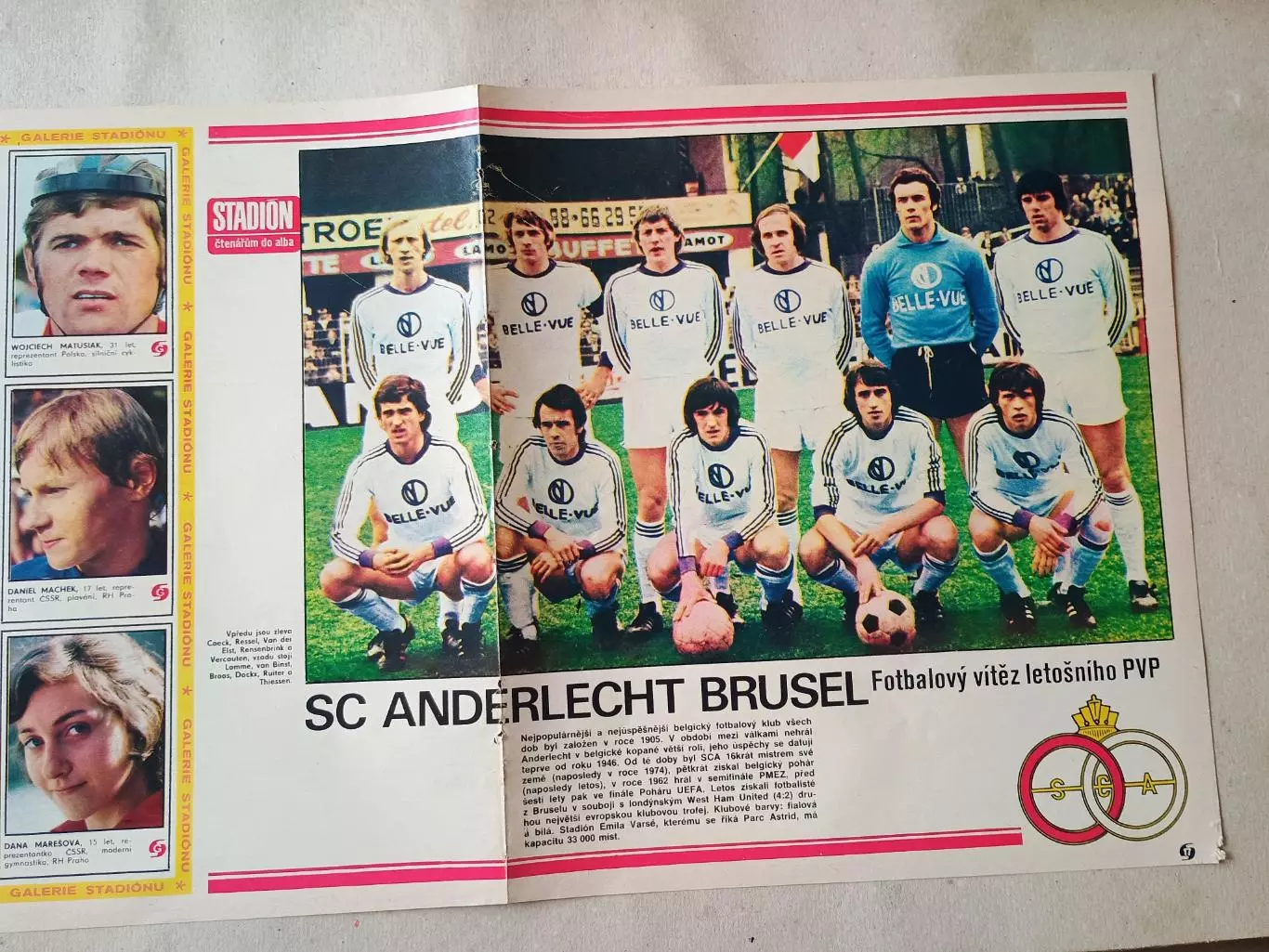Плакат из журнала Стадион- Anderlecht