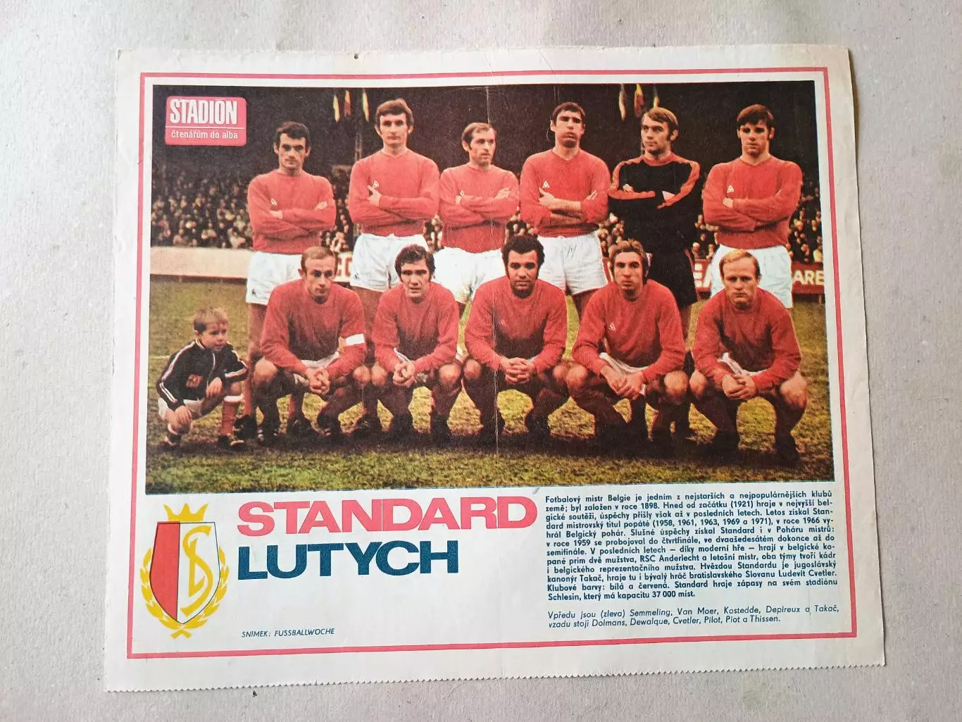 Плакат из журнала Стадион- Standard