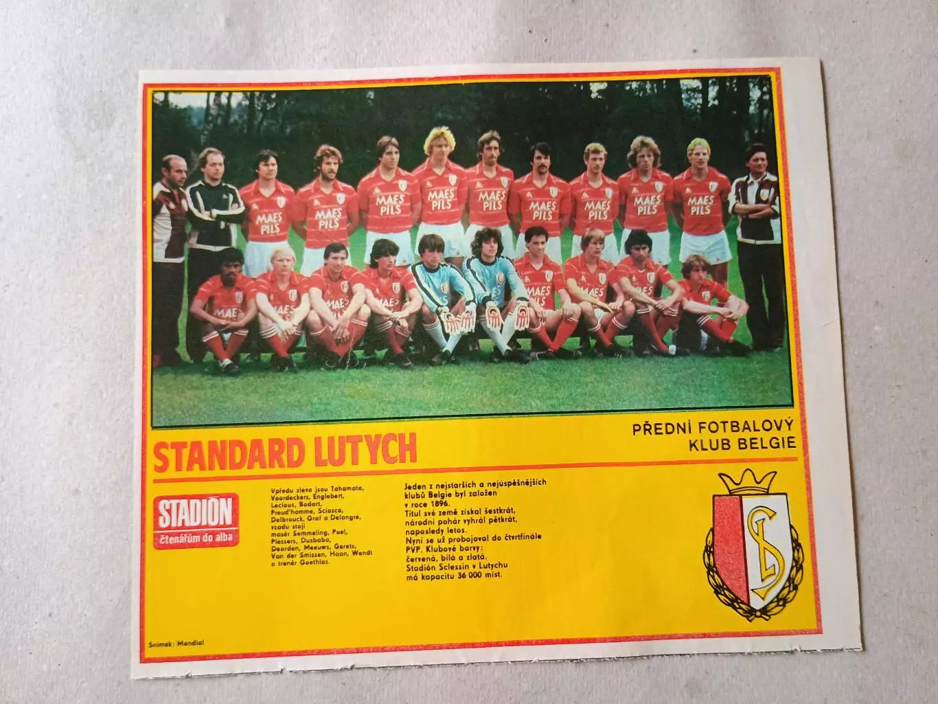 Плакат из журнала Стадион- Standard 6