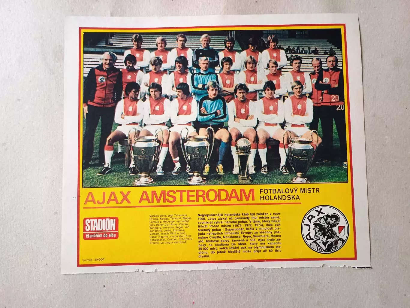 Плакат из журнала Стадион- Ajax 7