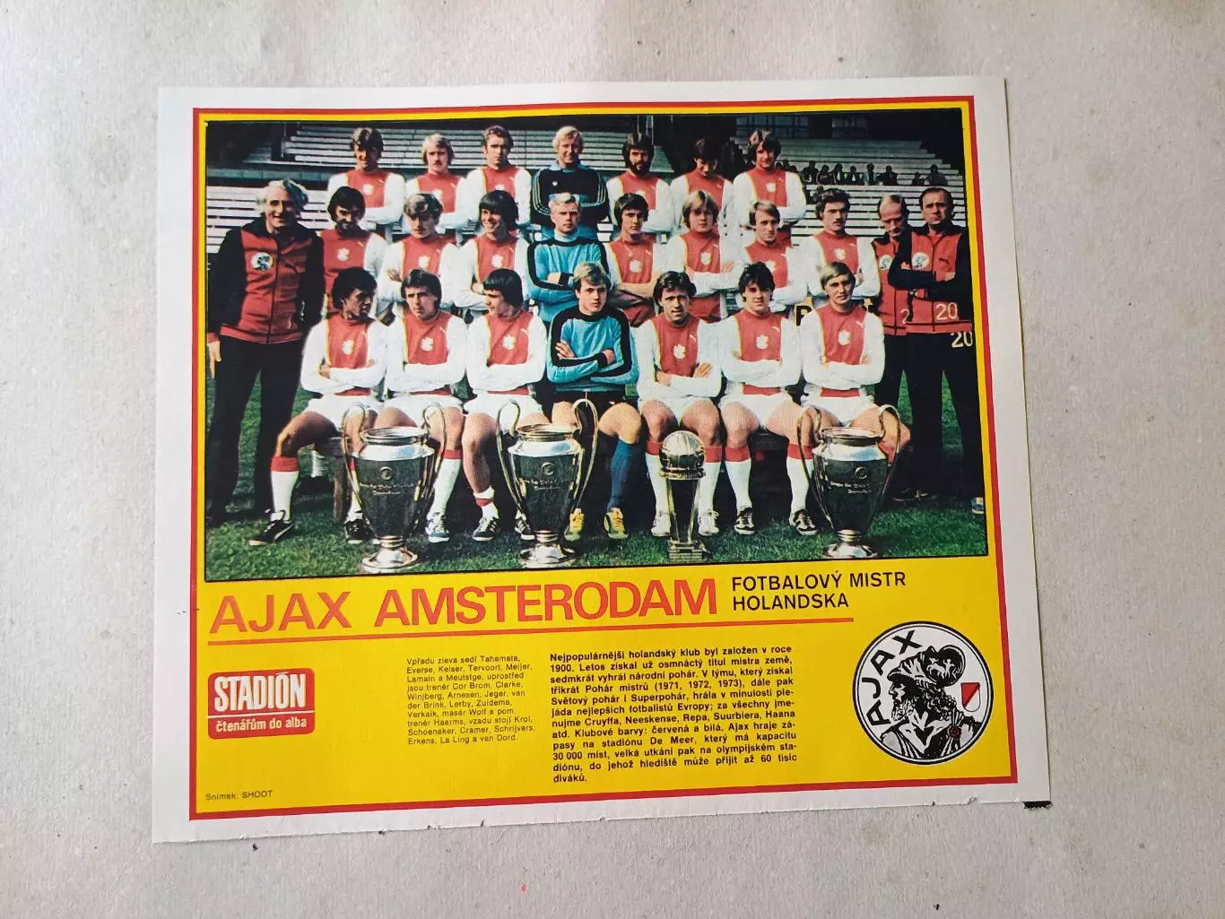 Плакат из журнала Стадион- Ajax 8