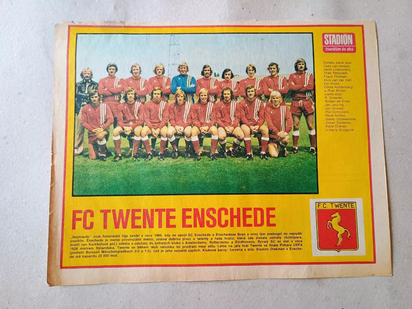 Плакат из журнала Стадион- Twente