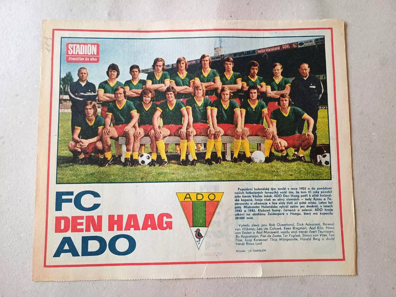 Плакат из журнала Стадион- Den Haag 2