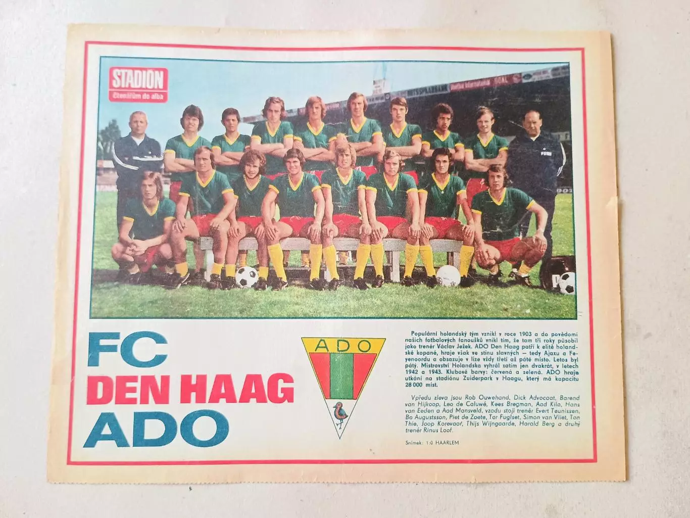 Плакат из журнала Стадион- Den Haag 3