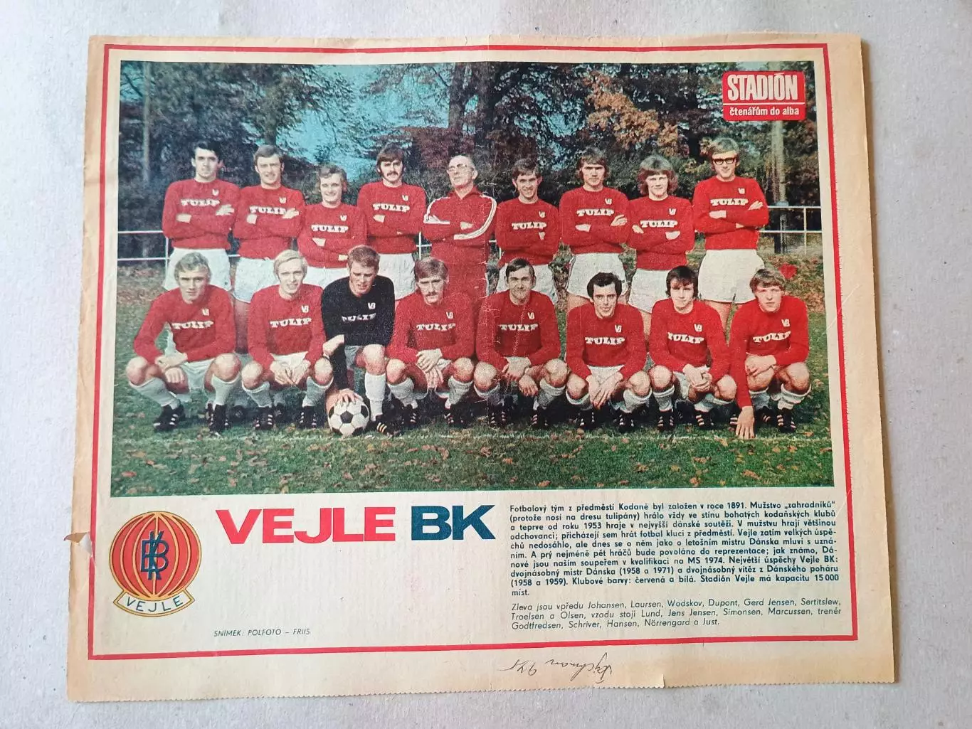 Плакат из журнала Стадион- Vejle 2