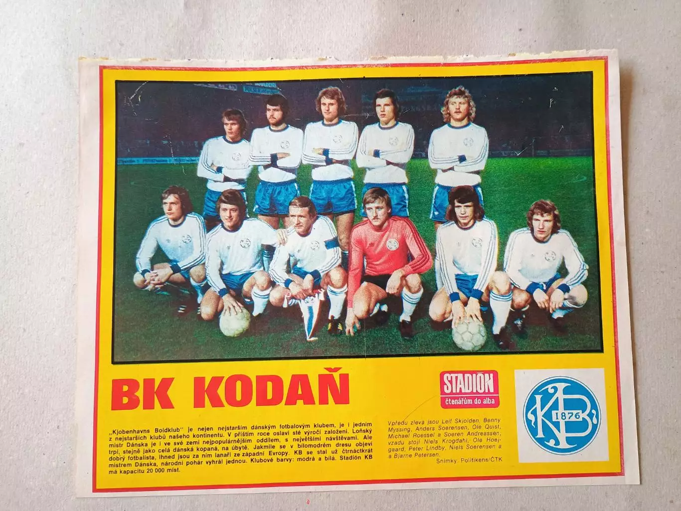 Плакат из журнала Стадион- BK Kodan 3