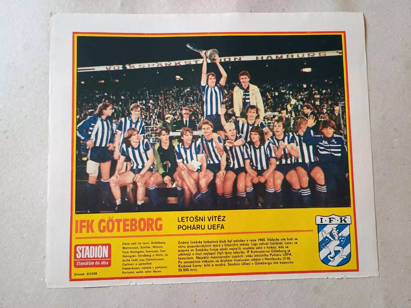 Плакат из журнала Стадион- Goteborg 2