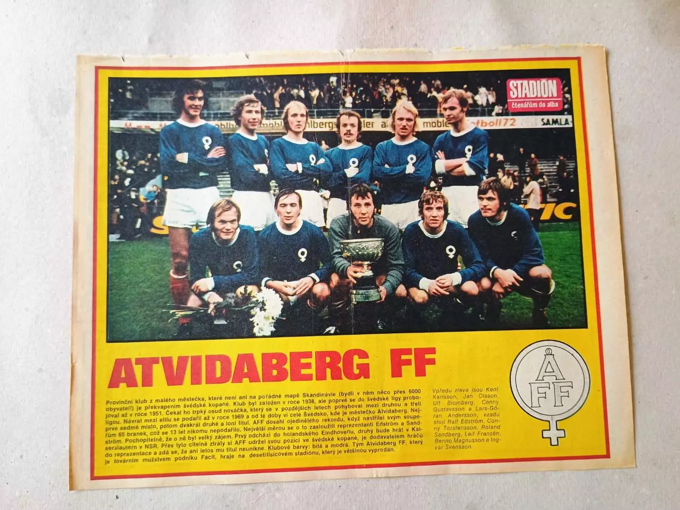 Плакат из журнала Стадион- Atvidaberg 3