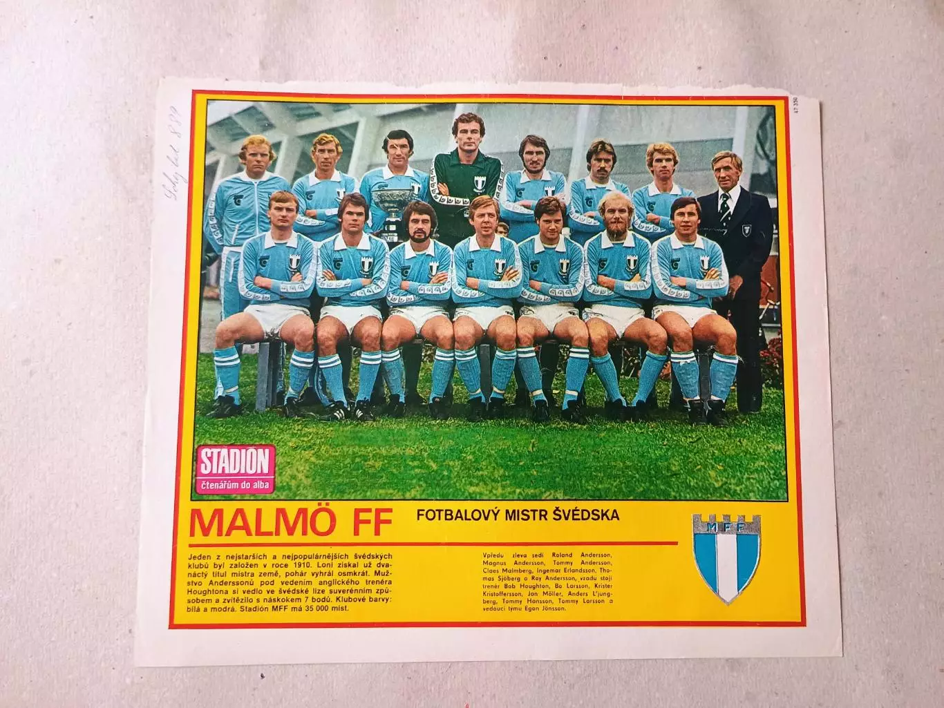 Плакат из журнала Стадион- Malmo