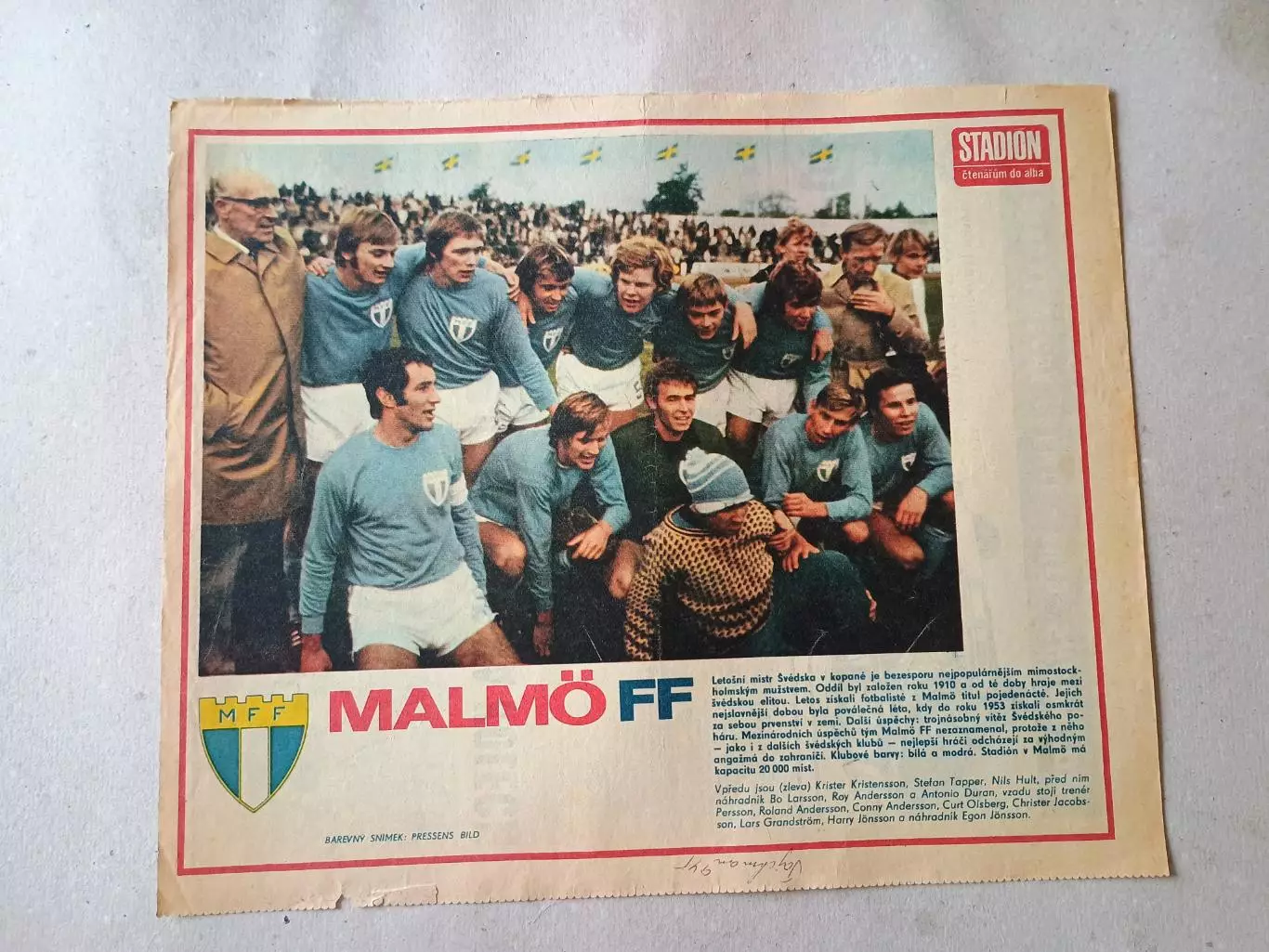 Плакат из журнала Стадион- Malmo 5