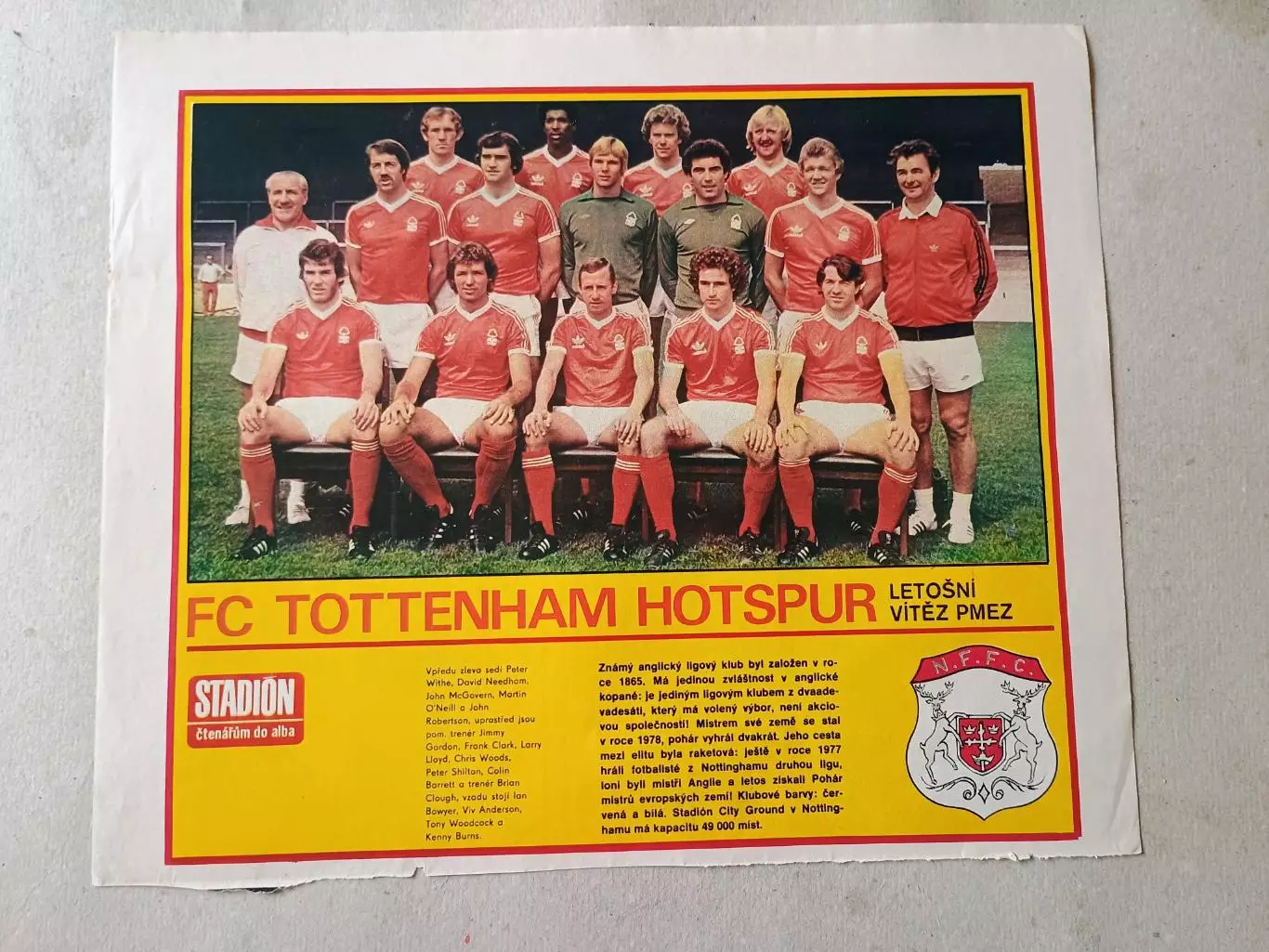 Плакат из журнала Стадион- Nottingham 6