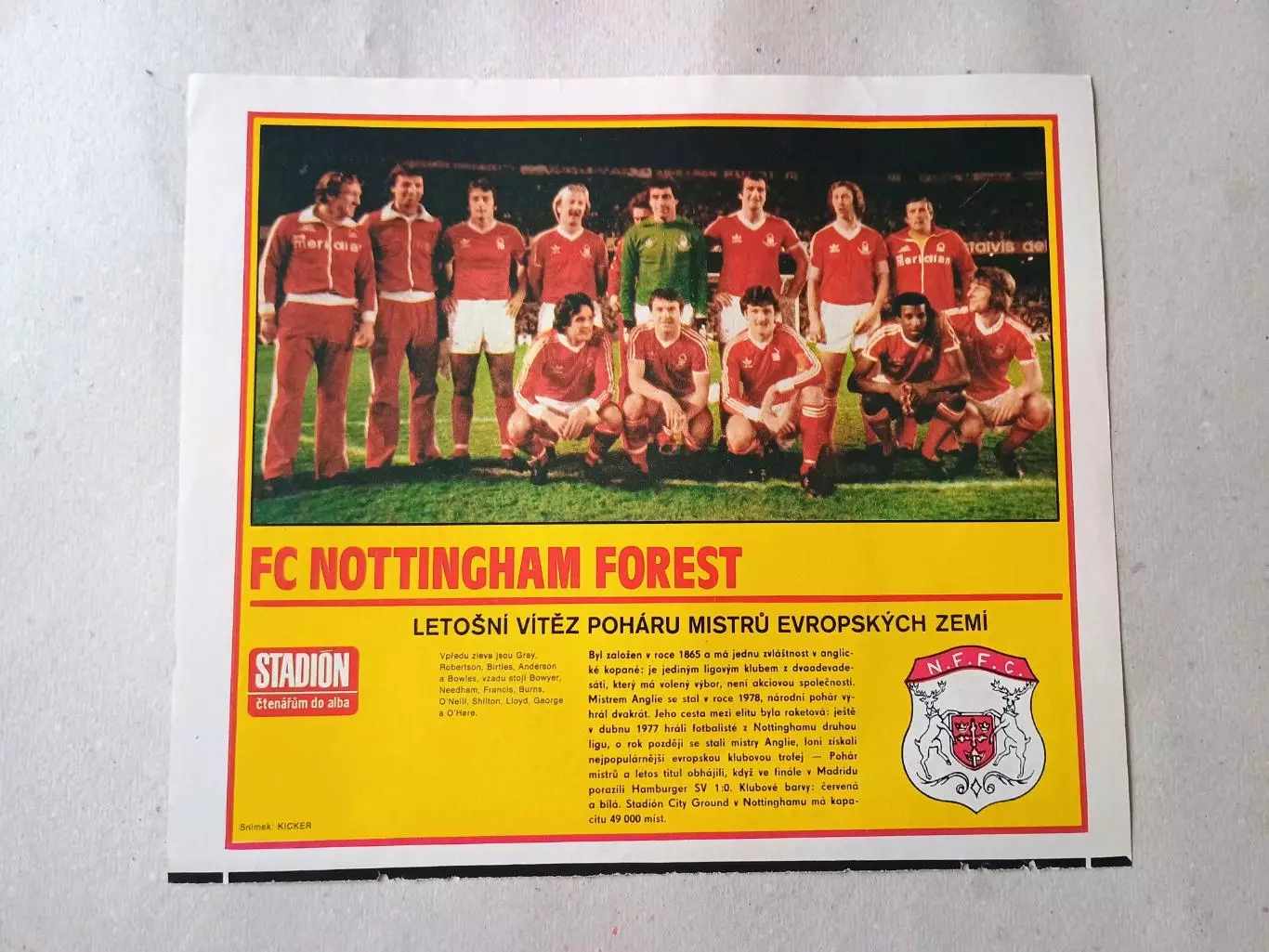 Плакат из журнала Стадион- Nottingham 8