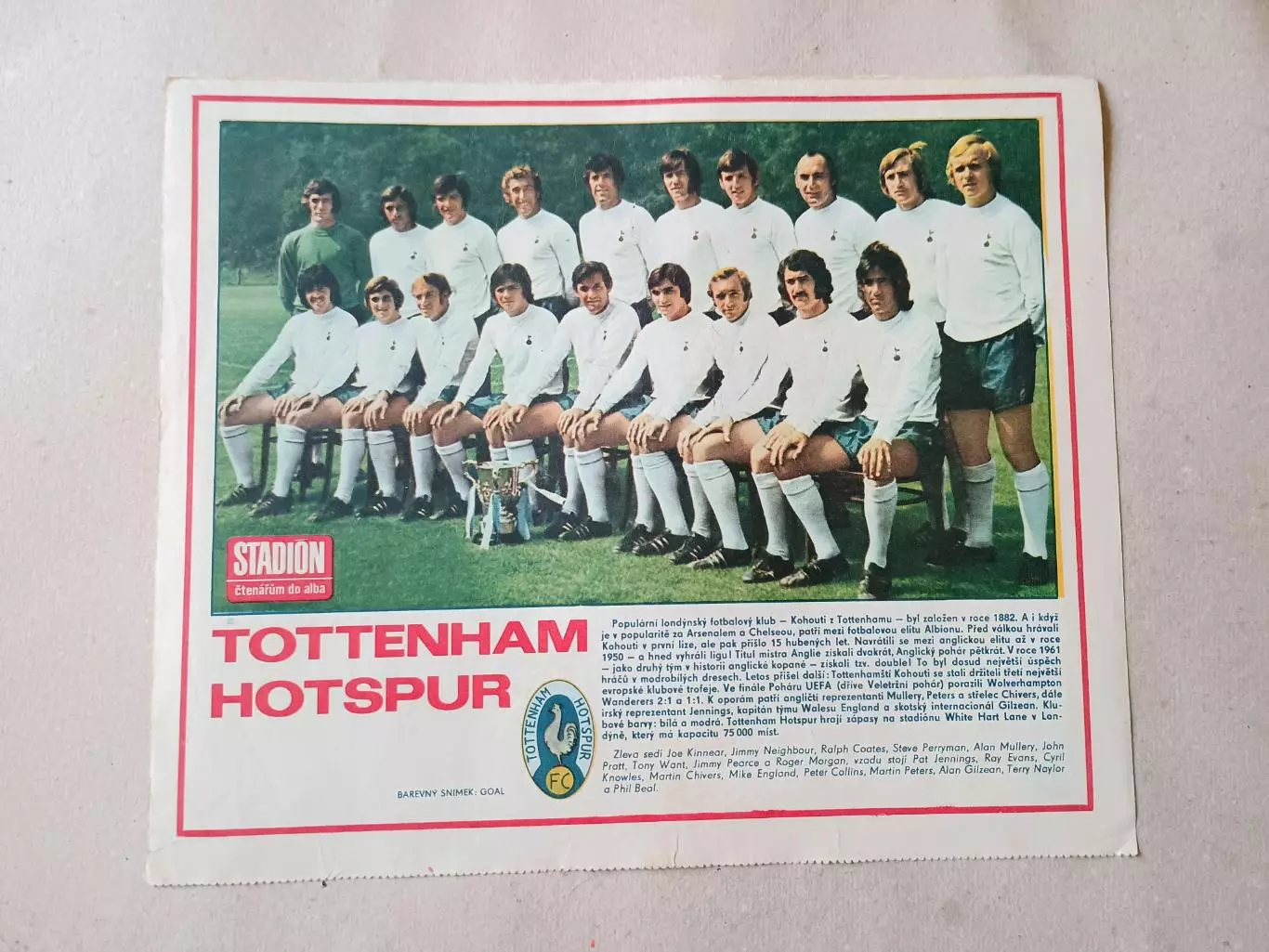 Плакат из журнала Стадион- Tottenham