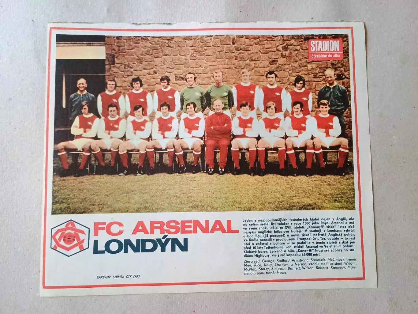 Плакат из журнала Стадион- Arsenal 3