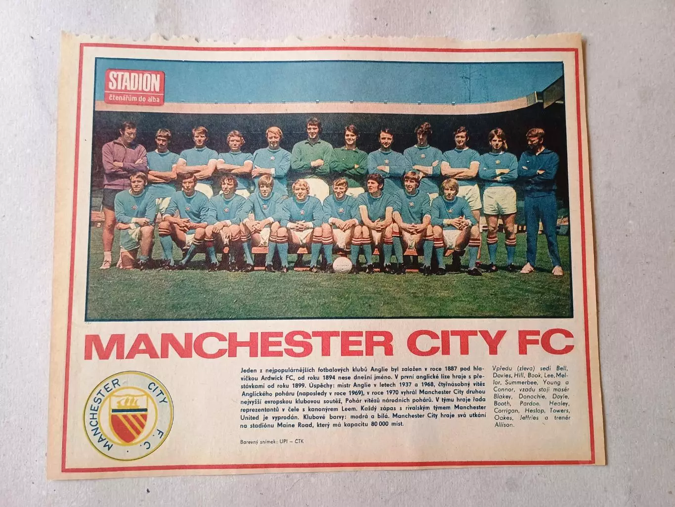 Плакат из журнала Стадион- Manchester City 3