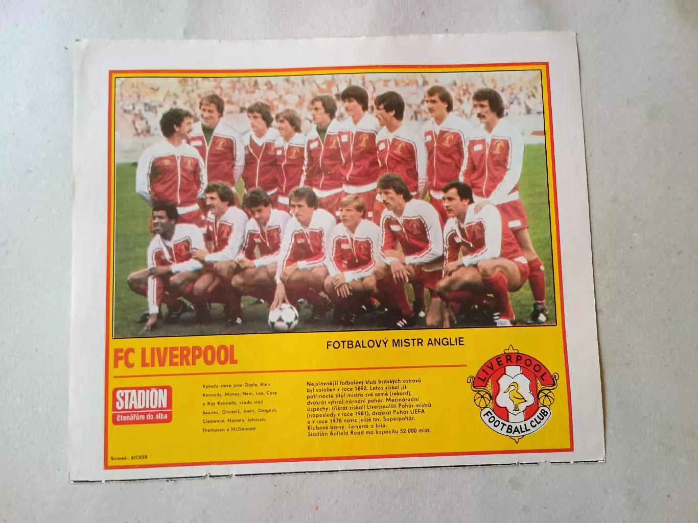 Плакат из журнала Стадион- Liverpool 4