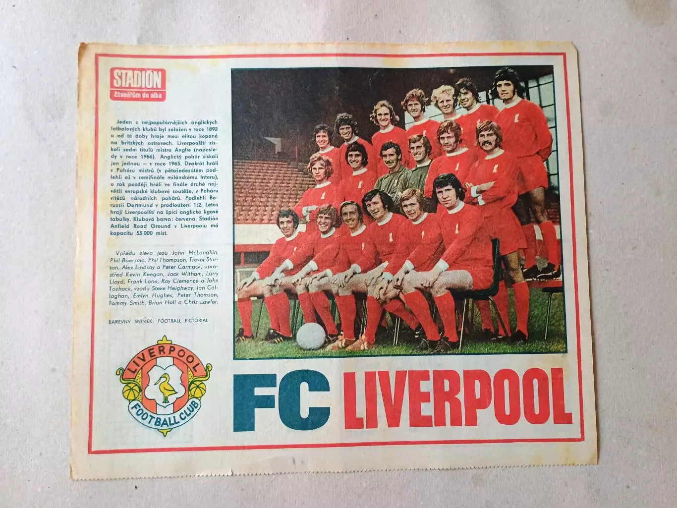 Плакат из журнала Стадион- Liverpool 11