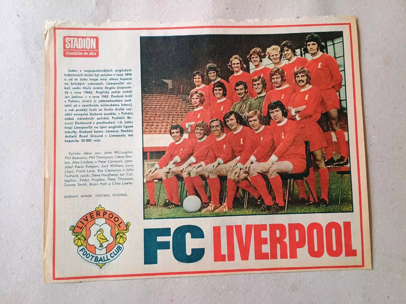 Плакат из журнала Стадион- Liverpool 12