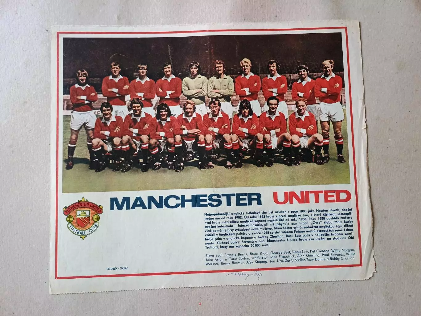 Плакат из журнала Стадион- Manchester United 2